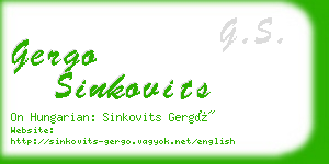 gergo sinkovits business card